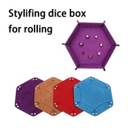 Hexagon pu Dice Tray Tray Sundries Storage Box Dice Box Board Game Dice Tray Accessories Leather Dic