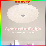 Bedroom Ceiling Light Circular Pumpkin Crystal Acrylic Lighting Fixture Three Color Pendent Lamp