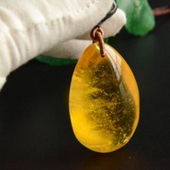 【星雨】極品天然金沙白花蜜蠟琥珀意境吊墜項鏈