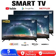 ☆Smart TV 32 Inch 4K 50 Inch Android TV EXPOSE Murah 43 Inch Television UHD TV 1080P Android 12.0 Built-In YouTubeNetflixVGAHdmi❄