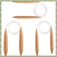 (IEMB) 3PC Wooden Circular Knitting Needles15/20/25mm Natural Wood Jumbo Needle for Chunky Yarn Gian