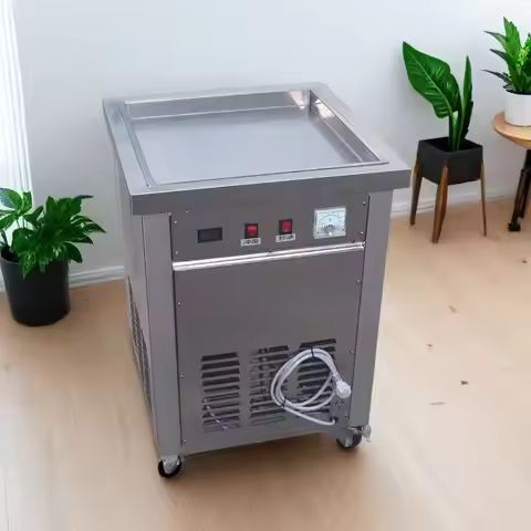 Fried Ice Cream Roll Machine for Sell Thailand Style Roll Fried Ice Cream Machine Flat Pan