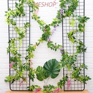 MESHOPMY 7FT Wisteria Plant Green Leaves Wedding Decoration Home Decor Hanging Garland Fake Ivy Vine
