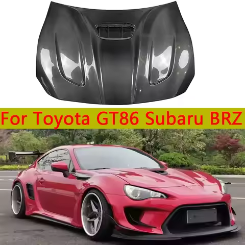Carbon Fiber Hood For Toyota GT86 Subaru BRZ Engine Cover Hood Car Headliner Hood Cutout Cooling Fro