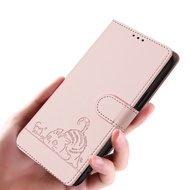 For Doogee Note 56X 58 59 B10 Pro Case Flip Cover Cute Cat - Themed Embossed Patterns Foldable Stand