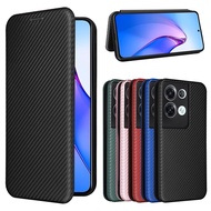 Luxury fiber phone cases OPPO Reno 8 pro plus 8pro+ leather case lanyard wallet clip OPPO Reno8pro+ flip cover card slots holder