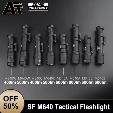 Airsoft Surefir M340 M640 M640B M340A Metal Flashlight High Power Scout Light LED Tactical M300 M600