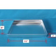 BAKING TRAY - ALUMINIUM CAKE TIN (9" X 11") (HEIGHT 2") (1 SET = 2 UNIT INSIDE)