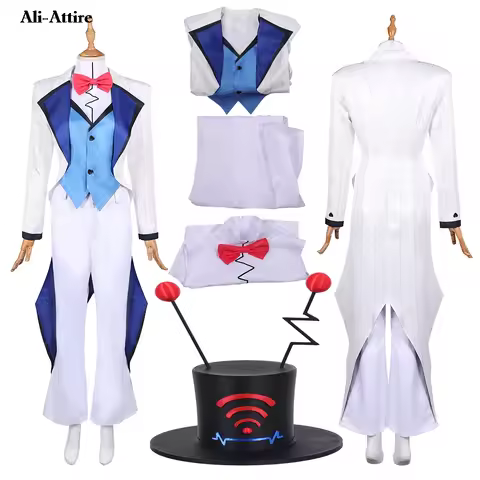 TV Hell Inn Cosplay VOX White Top Pants Hat Clothes For Women Adult Party Disguise Roleplay Hallowee