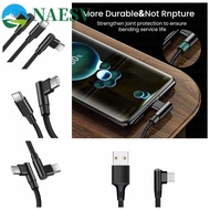 NAESV 90 Degrees Type C Cable, Nylon Braid 90 Degrees PD 60W Quick Charger Cord, Charge Data Cable E