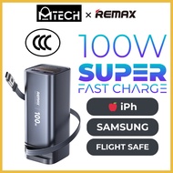 MTech CCC Certified 3C REMAX 20000mAh 100W Type C Power Bank Telescopic Cable Fast Charging FC-22 Po