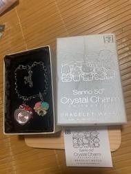 全新 未開封 自行測試sanrio 50th 周年 crystal charm collection bracelet watch 7-11