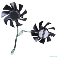 dingdongaa 1Pair 75mm Graphics Card Cooling VGA Fan FD8015U12D 4Pin 12V Coolers Fan for GTX1660Ti RT
