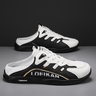 EIFAK Mules Sneakers for Men Half Shoes Big Size 39-48 Korean Style Fashion Half Slippers 2025 Summe