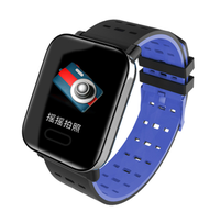 #N/A - A6彩屏智慧手錶心率血壓睡眠監測1.3寸IP67防水跑步運動（銀藍色）#Q901021769