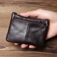 dompet perempuan kecil beg dompet perempuan Simple Zipper Key Case Handmade Genuine Leather