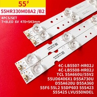 TCL 55P65 - 2-row led set (7+8) square bulb for TV TCL L55P65 L55S6500 L55A660U 4C-LB5508-HR02J