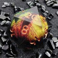 จัมโบ้ D20 55 มม.ลูกเต๋าเรซิ่น Sharp Polyhedron Movable Dragon Eyes สําหรับ Dungeons และ Dragons RPG