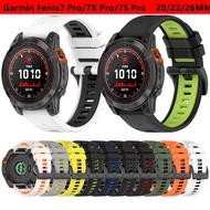 20 22 26mm Silicone Watch Band Straps For Garmin Fenix 7X 7S 6X 6 Pro Wristband Garmin Fenix 5 5X 5S