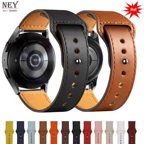 Leather strap For Samsung Galaxy watch 7/6/5/pro/4/Classic/Active 2 20mm 22mm bracelet Huawei GT/Ama