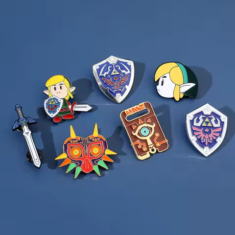 Legend of Zelda Game Peripherals Metal Badge Breath of The Shield Wilderness Brooch Kingdom's Tears 