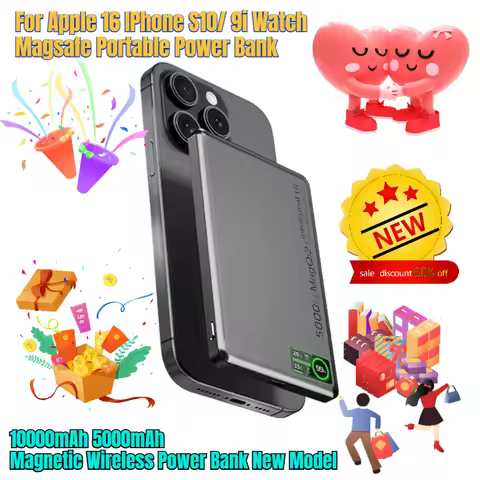 10000mAh 5000mAh Magnetic Wireless Power Bank New Model Suitable for Apple 16 IPhone S10/ 9i Watch M