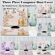 24 Inch Computer Cover Desktop  17 Inch 19 Inch 27 Inch 32 Inch 34 Inch Monitor Cover Cloth Keyboard Dust Cover 25Inch All-in-One Cover Three Piece Set Host Decor Dust Sleeve