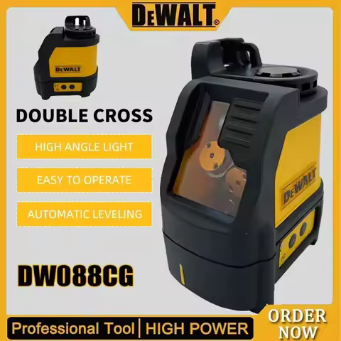 DEWALT DW088CG Laser Level 2-Line High Precision Rechargeable Portable Laser Cross Green Light Autom