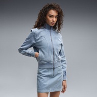[Small/Cool Blue] FUTURE.PUMA.ARCHIVE Washed Twill Short Jacket Women in Cool Blue, Size Small