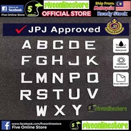 (Approved) Number Plate Sticker Motorcycle White A-Z / 0-9 Sticker Abjad Nombor Motor Motosikal ABC 
