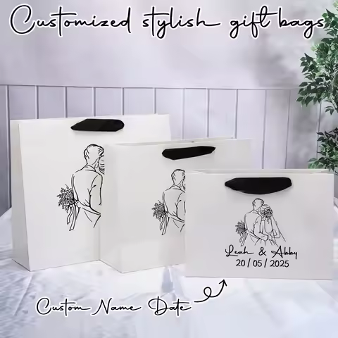 Customized Text Wedding Gift Bags Must-Have Wedding Anniversary Gift Bags For Wedding Parties Custom