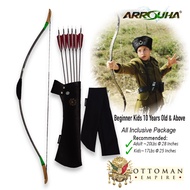 Arrouha Kepaze Turkish Pakej 20lbs Busur Pemula Sukan Tradisional Memanah Sekolah Rendah