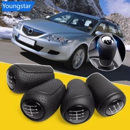 【FY】  5/6 Speed Car Auto Manual Gear Shift Knob Head Lever Leather Shift Knob Handle Shifter For MAZ