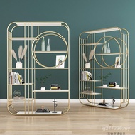 Light Luxury Style Beside Sofa Manicure Bookcase Cosmetics Golden Storage Shelf Floor Bookshelf Disp