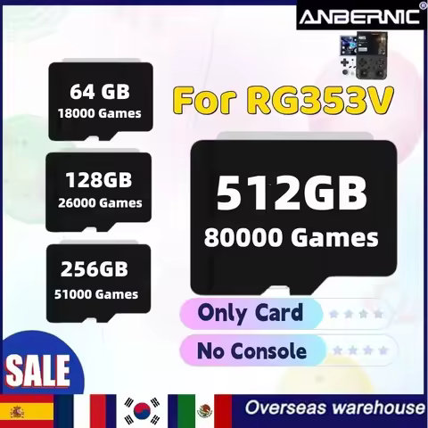 HOT 512GB TF Card Preloaded Games for ANBERNIC RG353V RG353VS Bag Card for 512G 256G 128G 64G Retro 