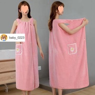 Taiwan Shipment Oke Okay Plus Size Can Wear Bath Towel Women Sling Bathrobe Skirt Thicker Adults Abs