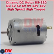 Dinamo DC Motor RS380 RS 380 DC 3V 5V 6V 9V 12V 15V High Speed Torque