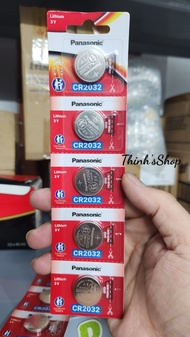 Vỉ 5 viên pin CR2032 / CR 2032 Lithium 3V Panasonic chính hãng dùng cho remote xe thiết bị y khoa