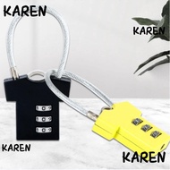 KAREN Password Lock, Aluminum Alloy Cupboard Cabinet Locker Padlock Security Lock,  Steel Wire 3 Digit Mini Suitcase Luggage Coded Lock