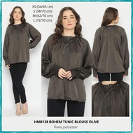 H&M 138 Women's Blouse Bohem Tunic Blouse Olive