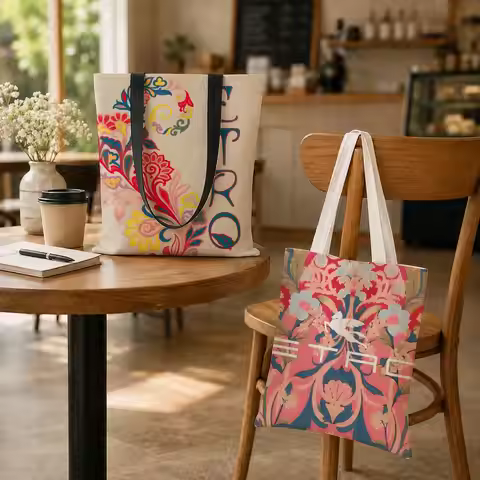 Brand E-ETRO Storage Bags Reusable Fashion Aesthetic Unique Shopping Bag Large Capacity Canvas Tote 