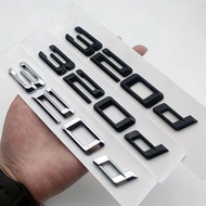 3D ABS Chrome Matt Black 320d Logo Emblem Car Rear Trunk Letters Sticker For BMW 320d E46 E90 E92 F3