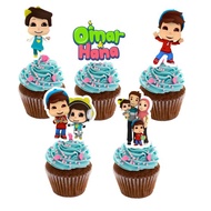 25pcs Omar dan Hana cupcake Topper