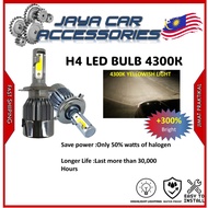 1 Pair Car LED Headlight Bulb H4 4300k