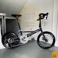 Fnhon Monsoon 22” • 18 Gear Shimano Litepro Folding Bicycle Foldie Folding Fold Bike Blackie Black Dahon Bifold