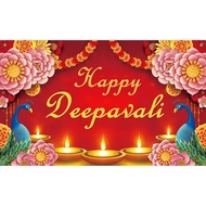 【In stock】8x6ft Happy Deepavali Photography Background Happy Diwali Photo Booth Backdrop for Indian Festival of Lights Diwali Party Decor Deepavali Background Banner PKA5