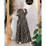 Terlaris Baju Gamis Cardigan Dress Pesta Murah Kombinasi Batik Model