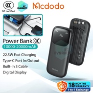 【3C Certified】Mcdodo MC-852 10000mAh Powerbank 22.5W Fast Charging Power Bank Mcdodo MC-853 20000mAh