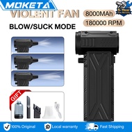 180000RPM Mini Turbocharged Fan Turboblower Jet Fan Violent Turbofan Brushless Motor Rechargeable Fa