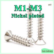 CSK Phillips countersunk head Self Tapping Screw | SUS nickel plating Grade A2-70 Skru Grade  M1/M1.